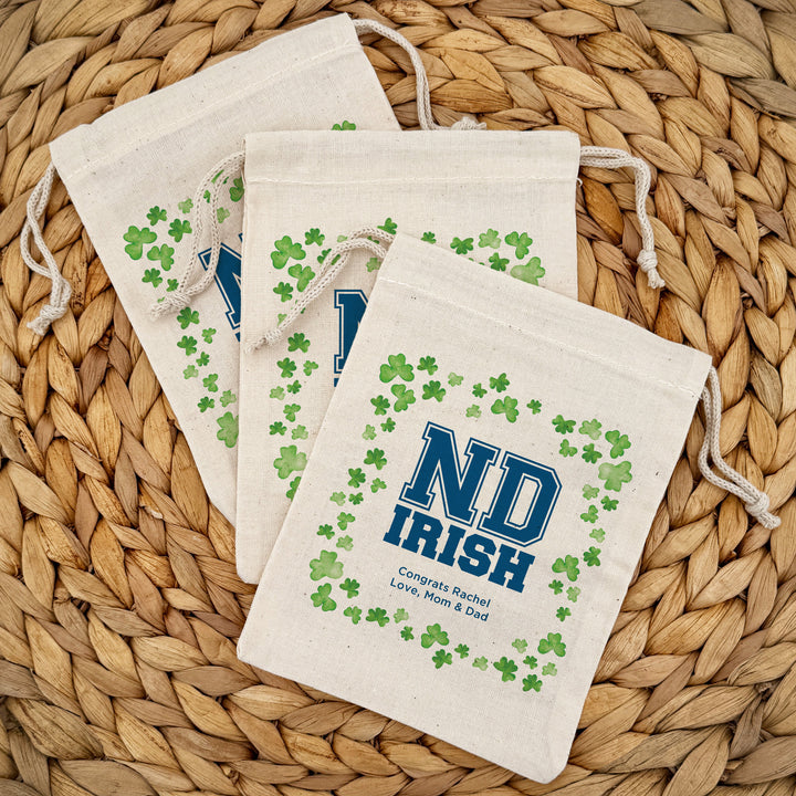 ND Irish, Personalized Drawstring Bags