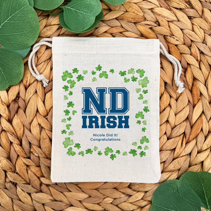 ND Irish, Personalized Drawstring Bags
