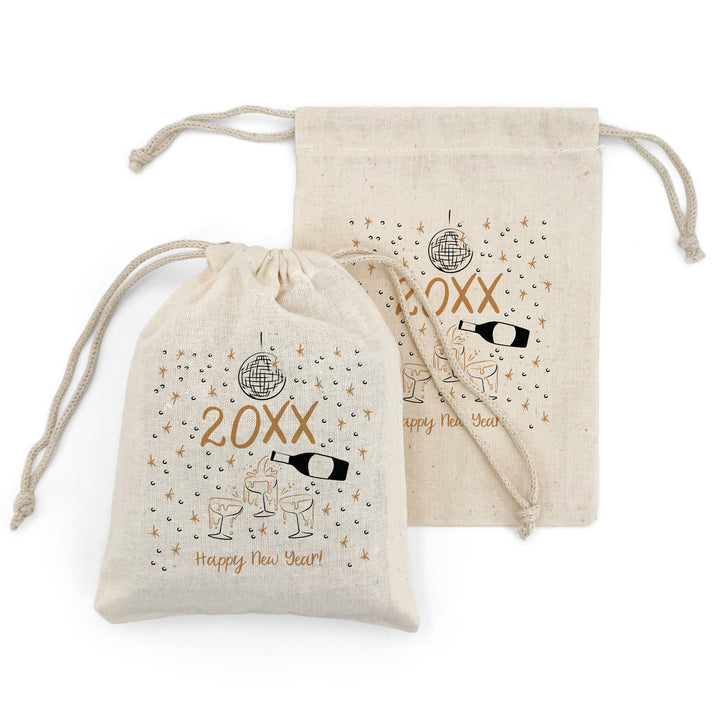 New Year's Eve Champagne, Drawstring Bags