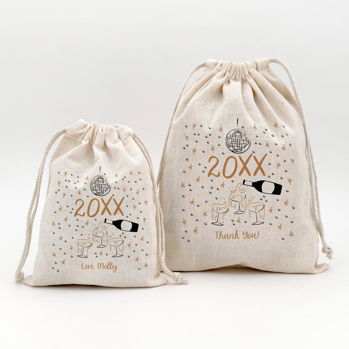 New Year's Eve Champagne, Drawstring Bags