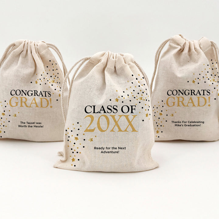 Grad Confetti Stars, Graduation Party Favor Bags, Drawstring Bags