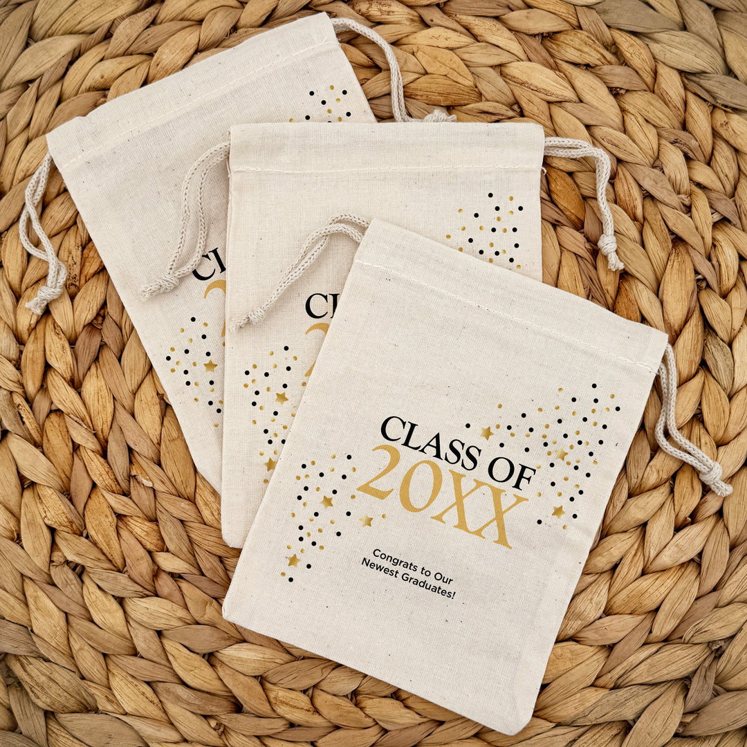 Grad Confetti Stars, Graduation Party Favor Bags, Drawstring Bags