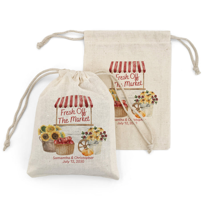 Fall Fresh Off the Market, Bridal Shower Drawstring Bags