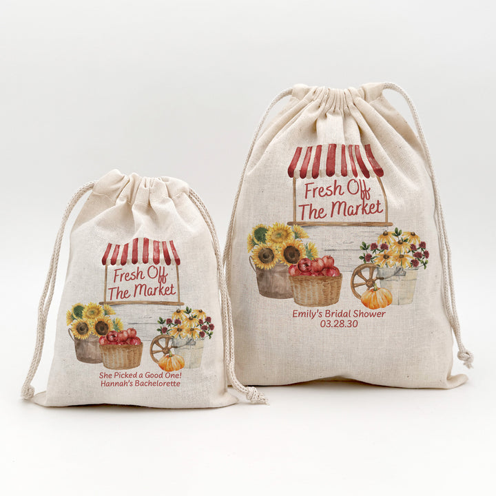 Fall Fresh Off the Market, Bridal Shower Drawstring Bags
