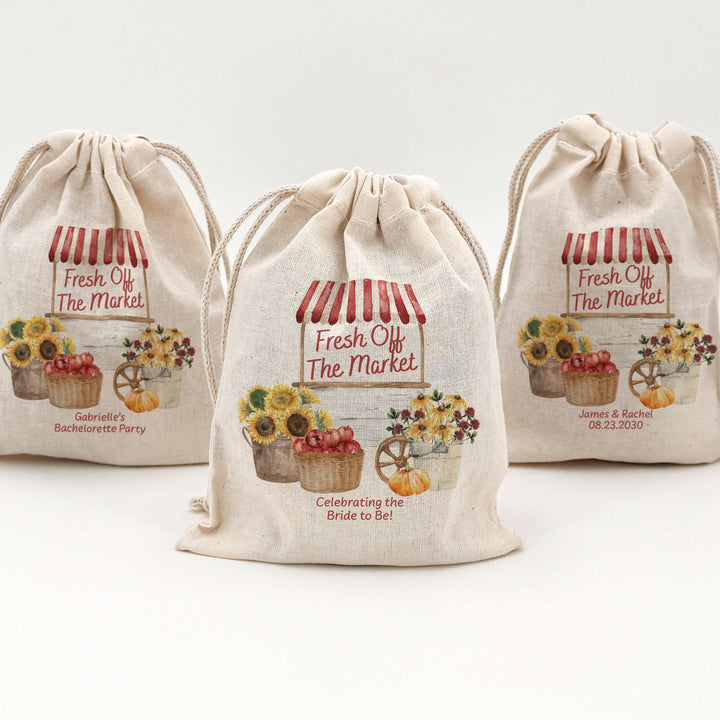 Fall Fresh Off the Market, Bridal Shower Drawstring Bags