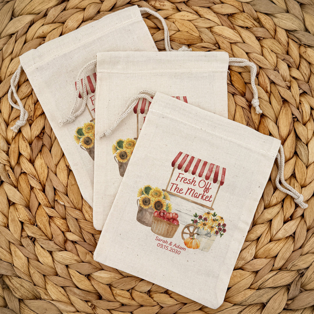 Fall Fresh Off the Market, Bridal Shower Drawstring Bags