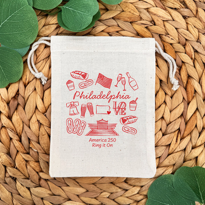 Custom Drawstring Bags, Girls Trip, Philadelphia Bachelorette Bags