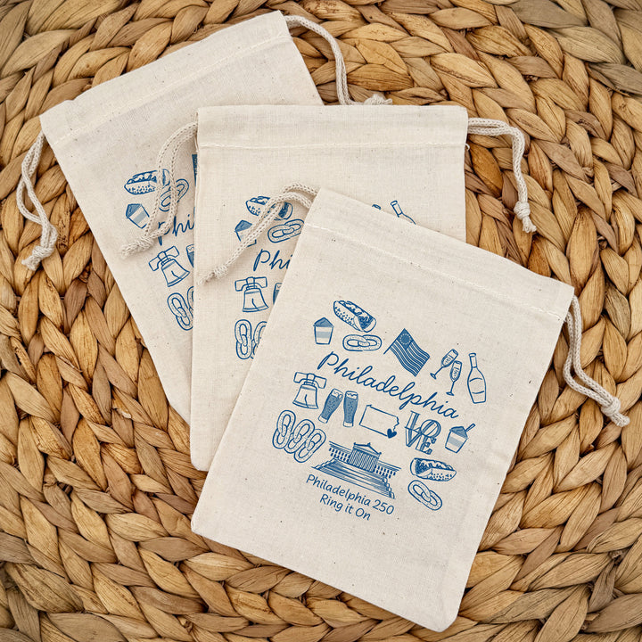 Custom Drawstring Bags, Girls Trip, Philadelphia Bachelorette Bags