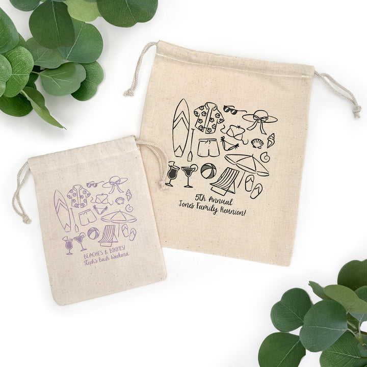 Custom Drawstring Bags, Girls Trip, Beach Bachelorette Bags