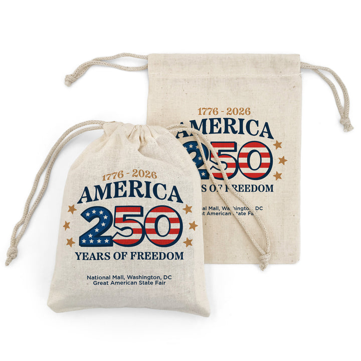 America 250 Favor Bags, Independence Day Gift, Drawstring Bags