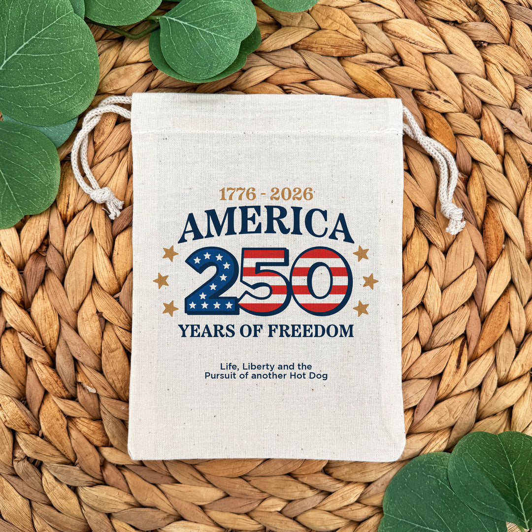 America 250 Favor Bags, Independence Day Gift, Drawstring Bags