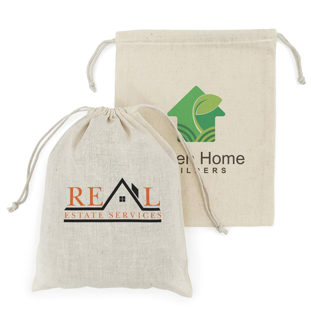 Custom Cotton Bags, Corporate Mini Drawstring Totes, Custom Logo Totes, Personalized Totes, Printed Corporate Gift Bag, 8" x 10"