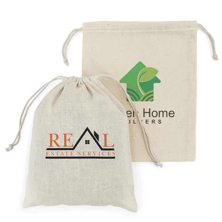 Custom Cotton Bags, Corporate Mini Drawstring Totes, Custom Logo Totes, Personalized Totes, Printed Corporate Gift Bag, 8" x 10"