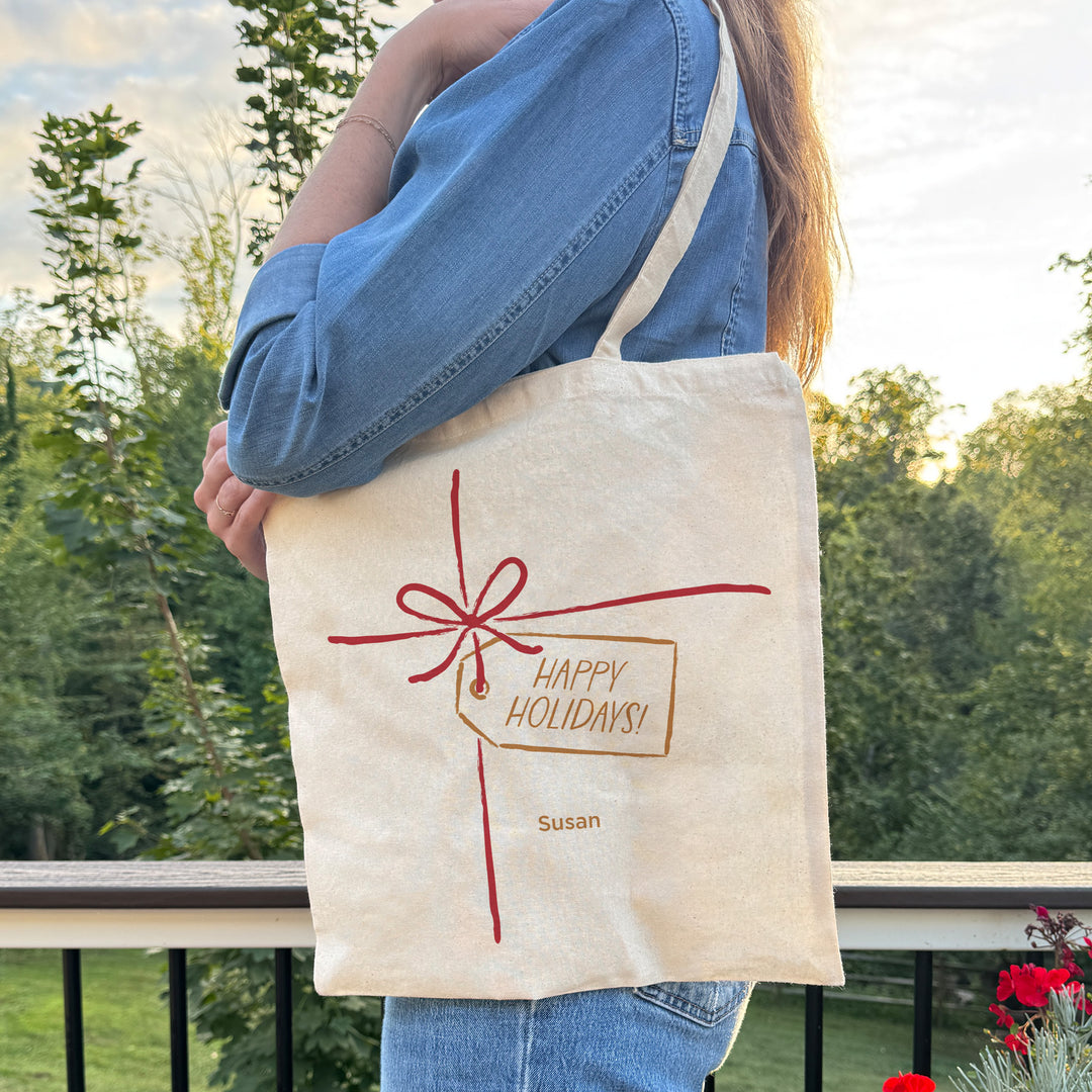 Holiday Gift Tag, Tote Bag