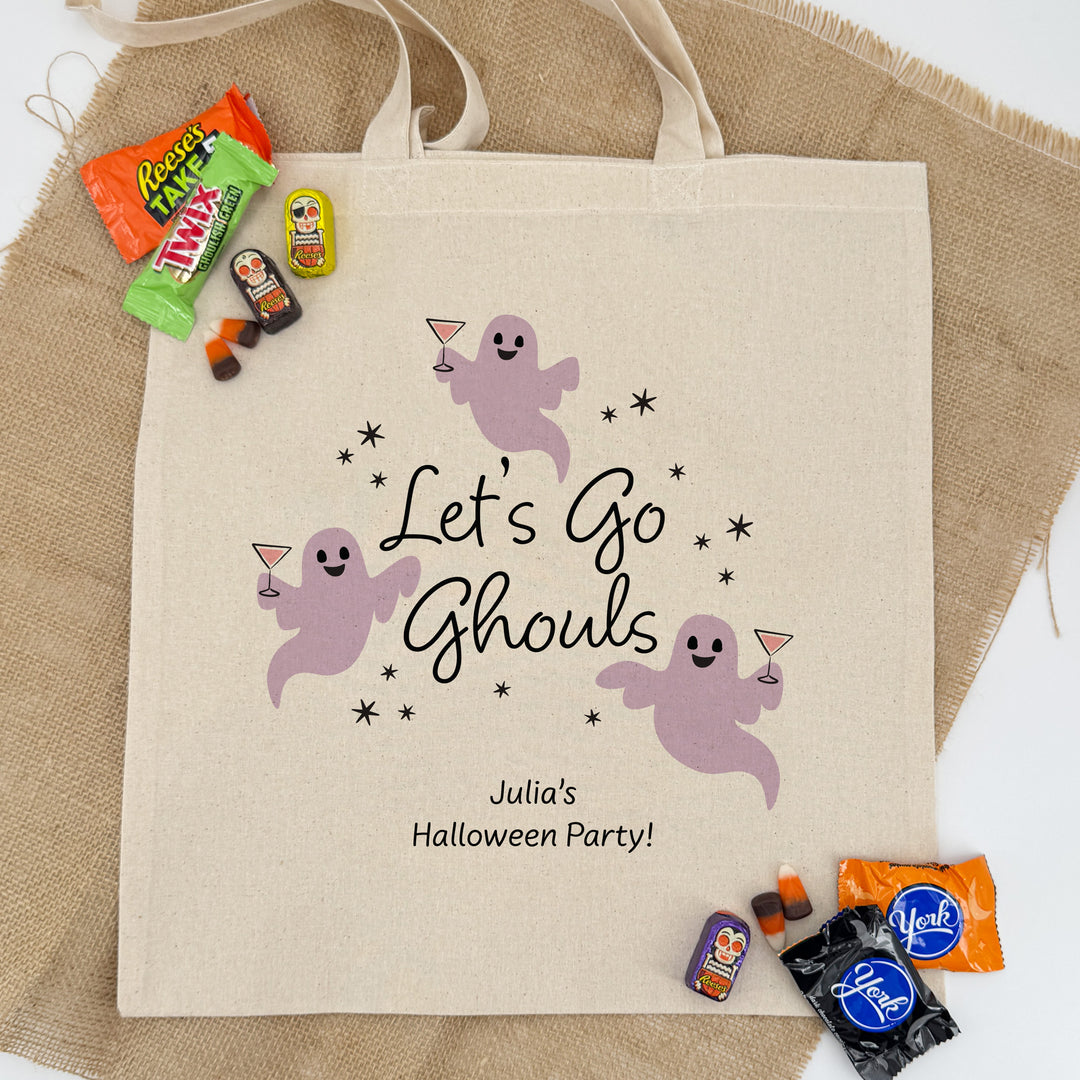 Custom Tote Bags, Custom Trick or Treat Bags, Halloween Candy Totes, Let&