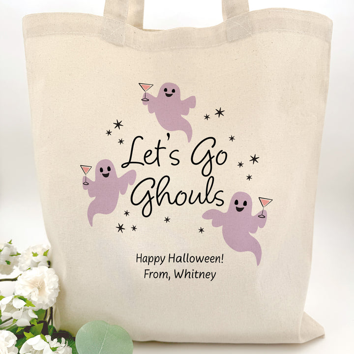 Custom Tote Bags, Custom Trick or Treat Bags, Halloween Candy Totes, Let&