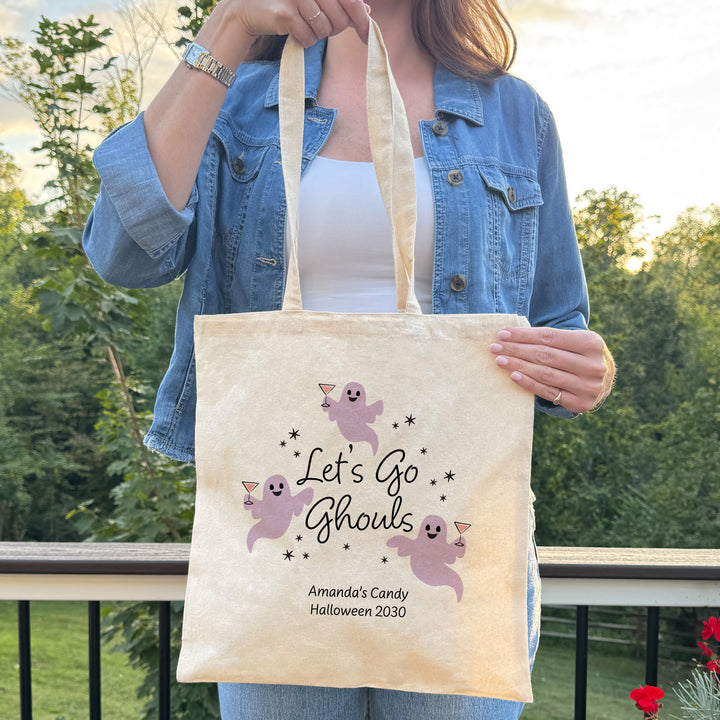 Custom Tote Bags, Custom Trick or Treat Bags, Halloween Candy Totes, Let&