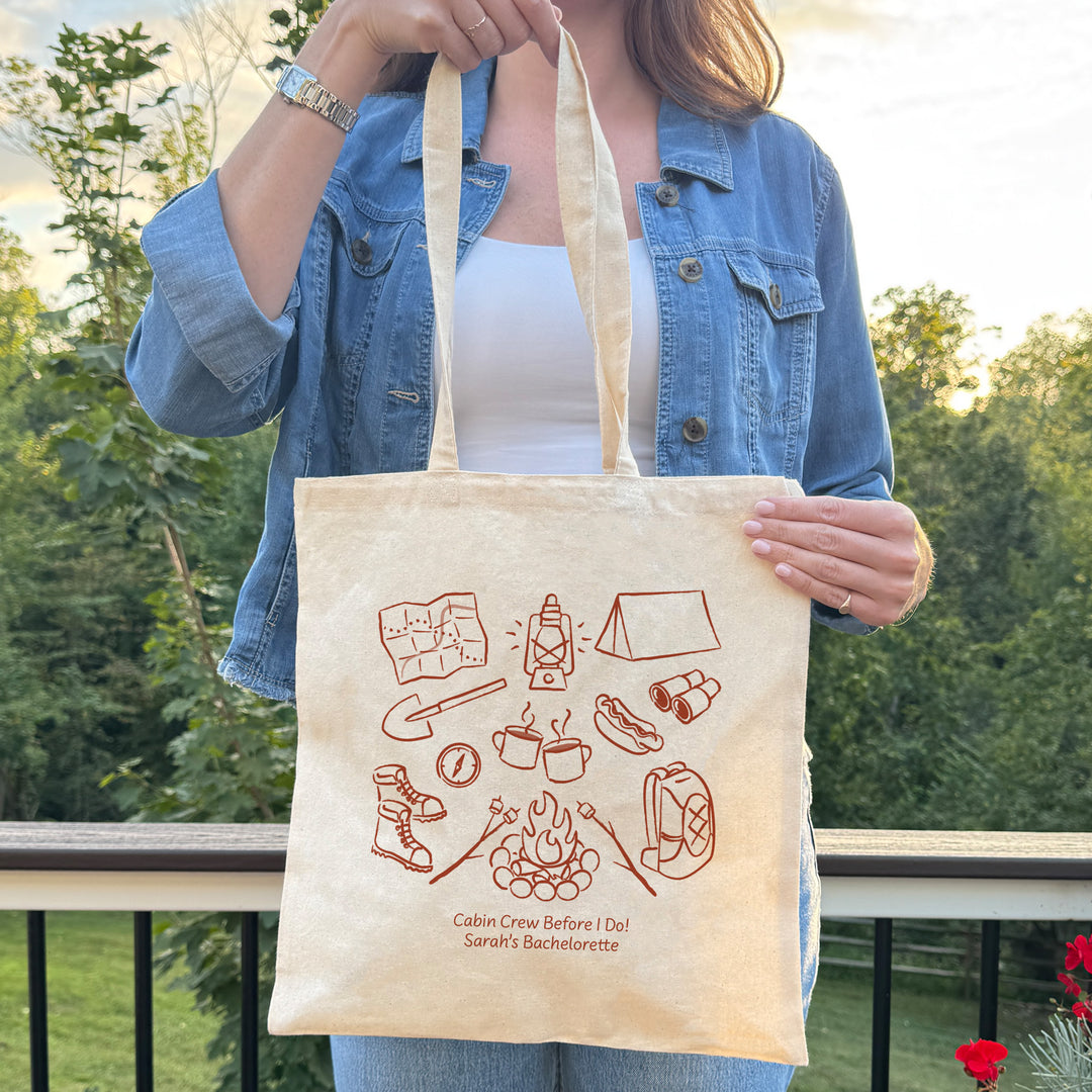 Camp Bachelorette Tote Bags