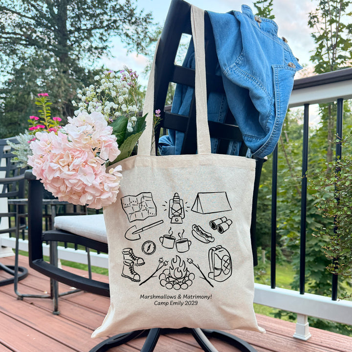 Camp Bachelorette Tote Bags