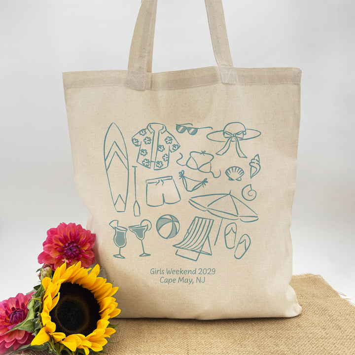 Beach Bachelorette Tote Bags