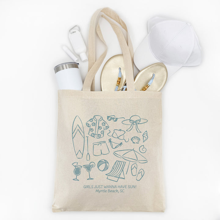 Beach Bachelorette Tote Bags