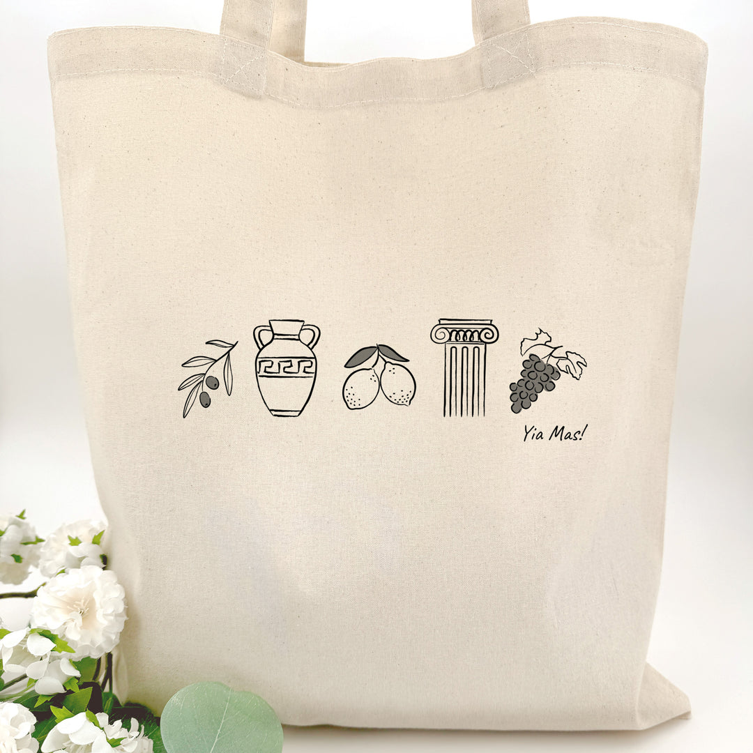 Greece Bachelorette Totes, Destination Welcome Wedding Bags, Santorini Family Trip