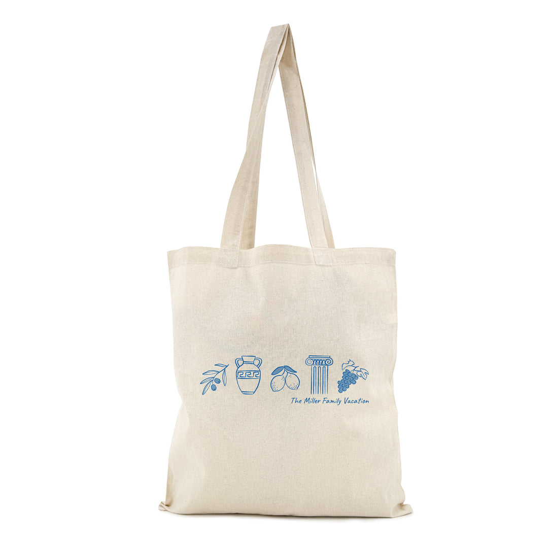Greece Bachelorette Totes, Destination Welcome Wedding Bags, Santorini Family Trip