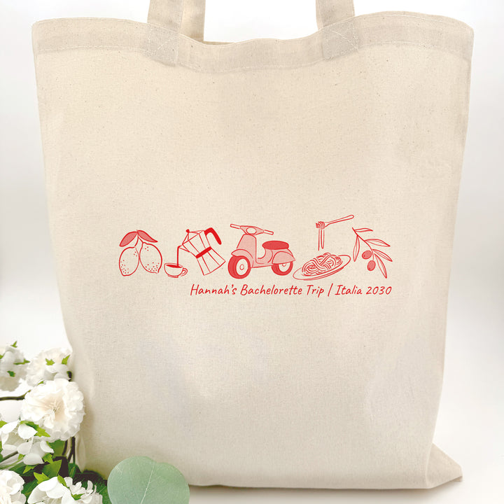 Italy Bachelorette Totes, Destination Welcome Wedding Bags, Italia Girls Trip