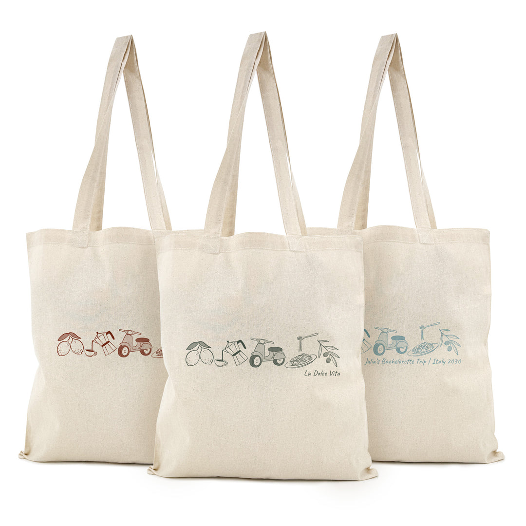 Italy Bachelorette Totes, Destination Welcome Wedding Bags, Italia Girls Trip
