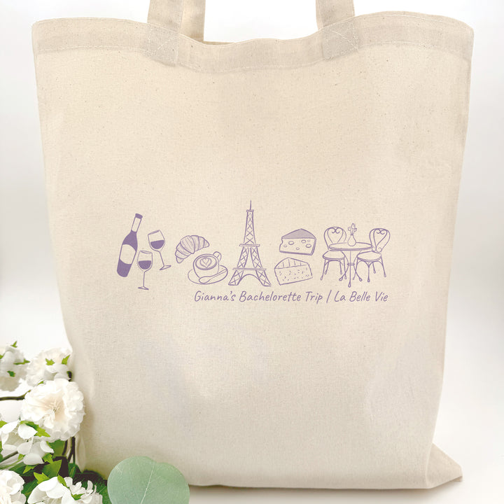 Paris Bachelorette Totes, Destination Welcome Wedding Bags, Paris Girls Trip