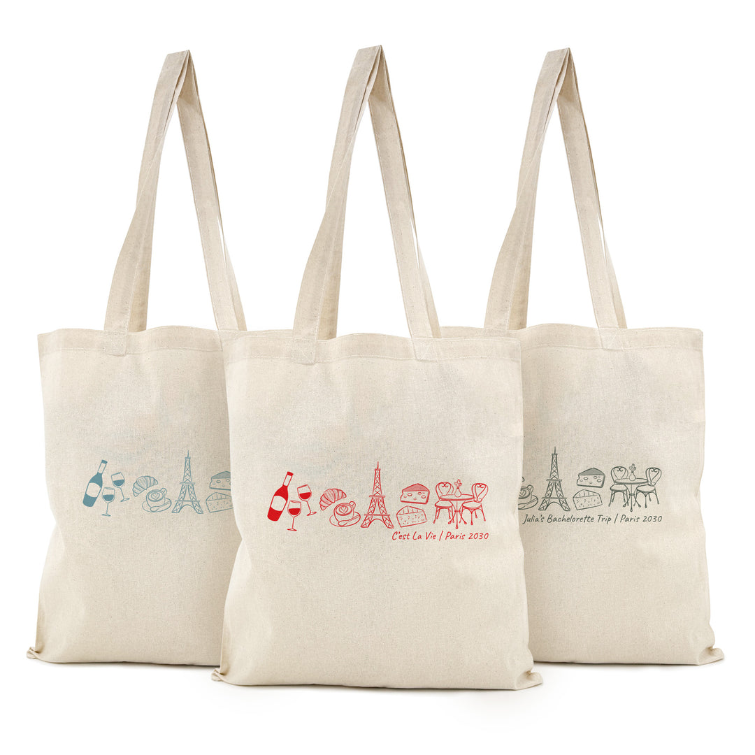 Paris Bachelorette Totes, Destination Welcome Wedding Bags, Paris Girls Trip