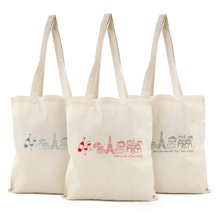 Paris Bachelorette Totes, Destination Welcome Wedding Bags, Paris Girls Trip