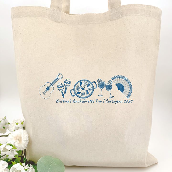 Spain Bachelorette Totes, Destination Welcome Wedding Bags, Barcelona Girls Trip