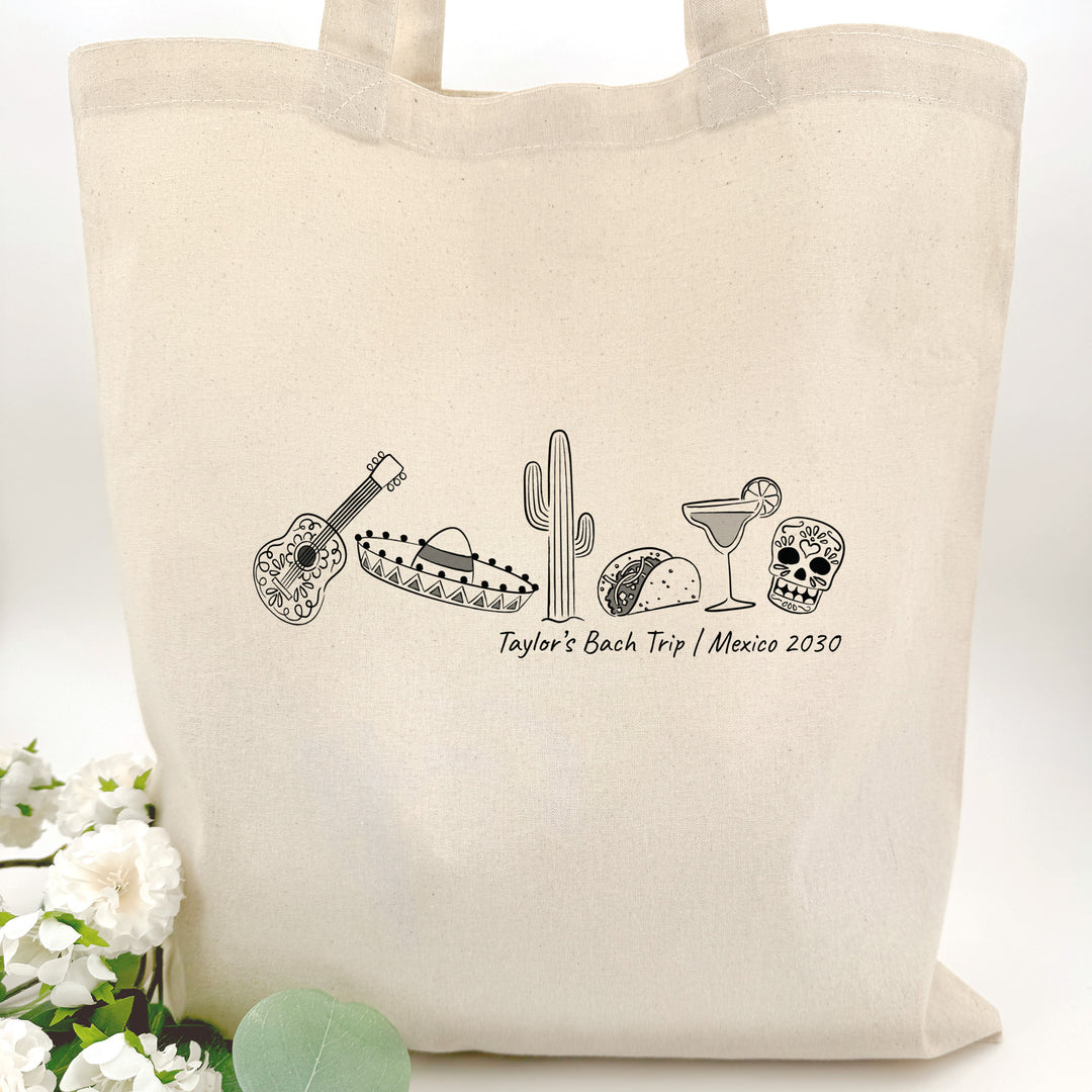 Mexico Bachelorette Totes, Destination Welcome Wedding Bags, Cancun Girls Trip