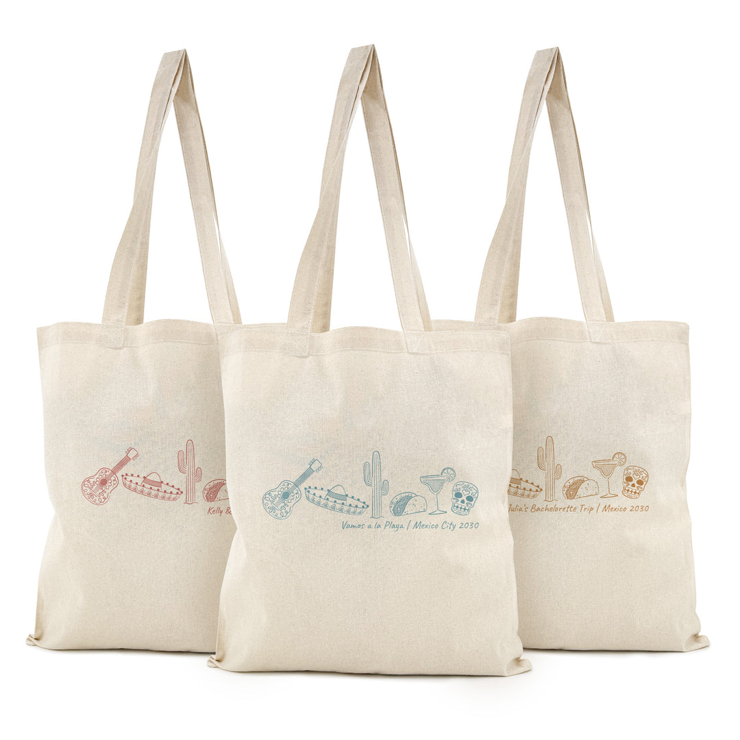 Mexico Bachelorette Totes, Destination Welcome Wedding Bags, Cancun Girls Trip