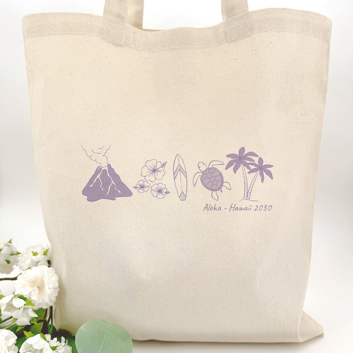 Hawaiian Bachelorette Tote, Wedding Welcome Gift Tote, Honolulu Family Trip