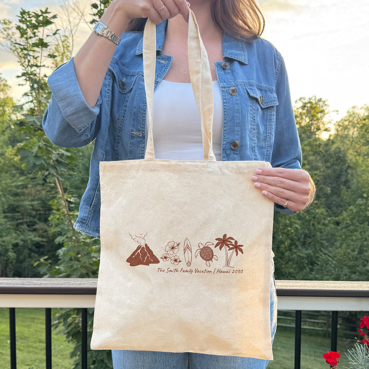 Hawaiian Bachelorette Tote, Wedding Welcome Gift Tote, Honolulu Family Trip