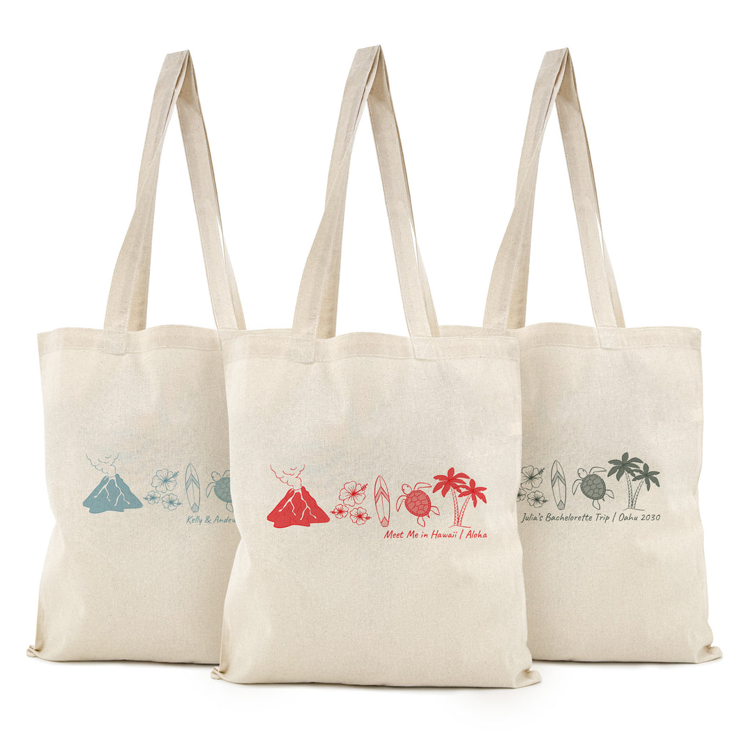 Hawaiian Bachelorette Tote, Wedding Welcome Gift Tote, Honolulu Family Trip