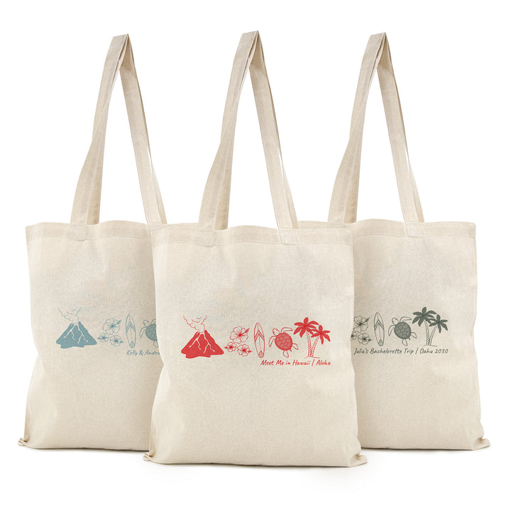 Hawaiian Bachelorette Tote, Wedding Welcome Gift Tote, Honolulu Family Trip