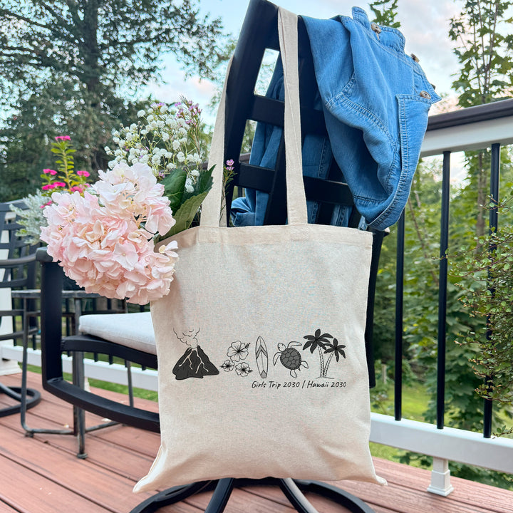 Hawaiian Bachelorette Tote, Wedding Welcome Gift Tote, Honolulu Family Trip