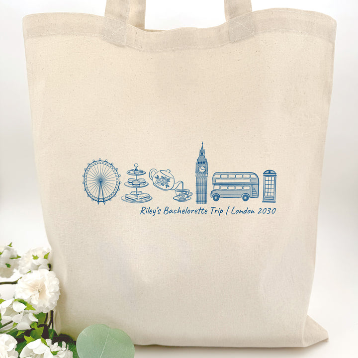 London Bachelorette Tote, Wedding Welcome Gift, Family Trip in London