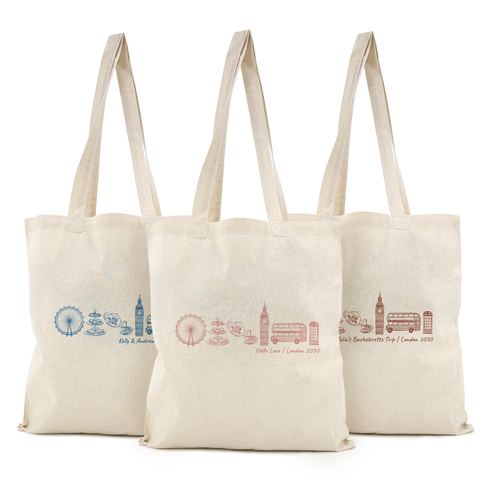 London Bachelorette Tote, Wedding Welcome Gift, Family Trip in London