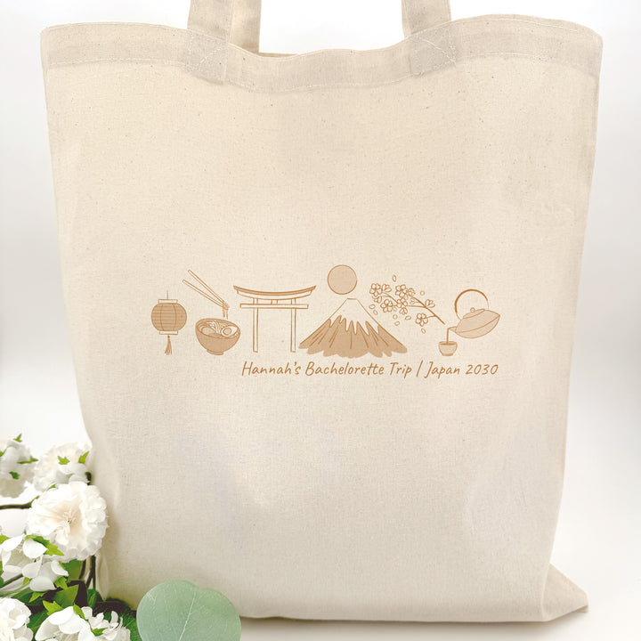 Japan Tote Bag, Wedding Welcome Gift, Family Trip to Tokyo, Bachelorette Party Gift