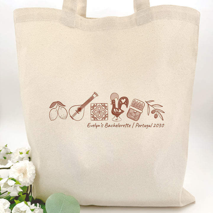 Portugal Bachelorette Tote, Wedding Welcome Gift Tote, Lisbon Family Trip