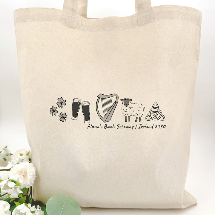 Ireland Tote Bag, Wedding Welcome Gift, Family Trip to Dublin, Bachelorette Party Gift
