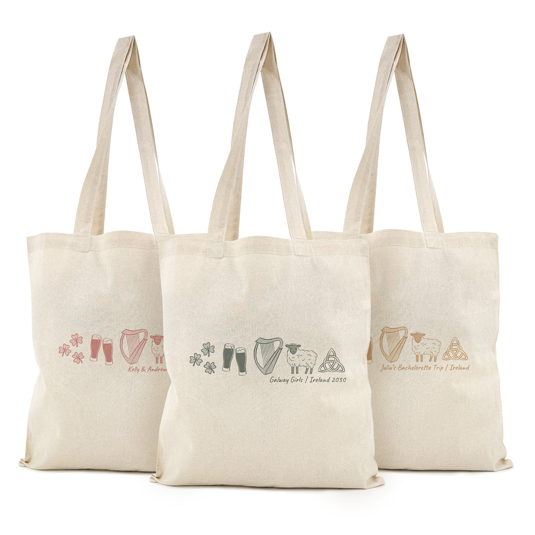 Ireland Tote Bag, Wedding Welcome Gift, Family Trip to Dublin, Bachelorette Party Gift