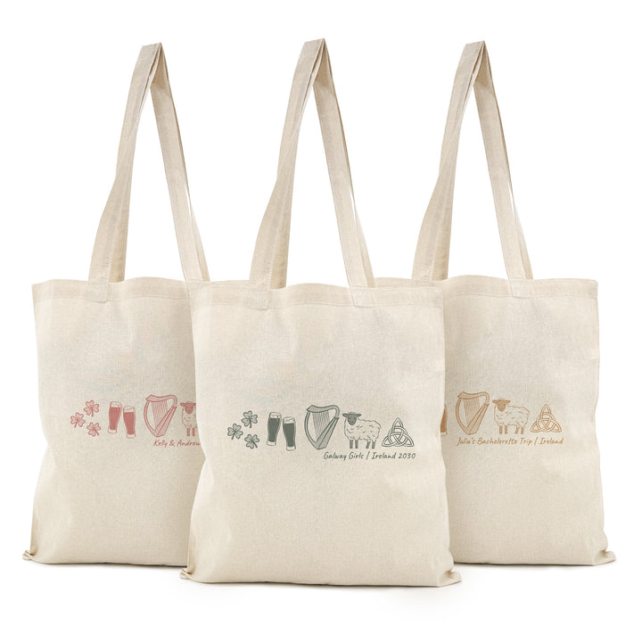 Ireland Tote Bag, Wedding Welcome Gift, Family Trip to Dublin, Bachelorette Party Gift