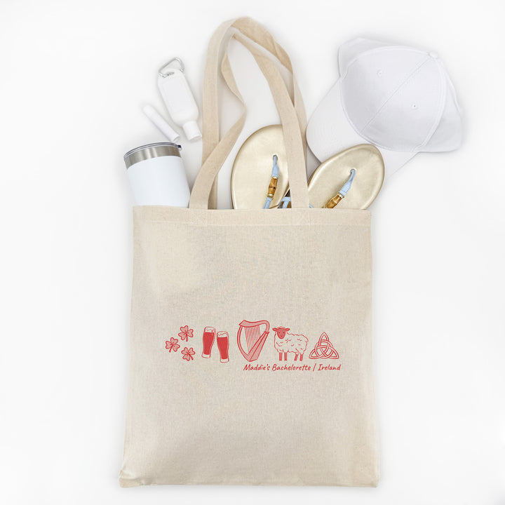 Ireland Tote Bag, Wedding Welcome Gift, Family Trip to Dublin, Bachelorette Party Gift