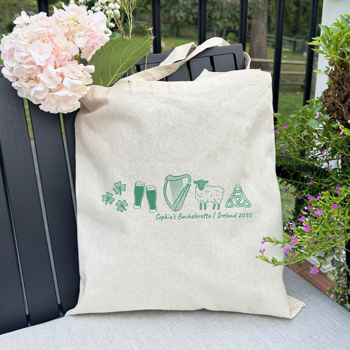 Ireland Tote Bag, Wedding Welcome Gift, Family Trip to Dublin, Bachelorette Party Gift