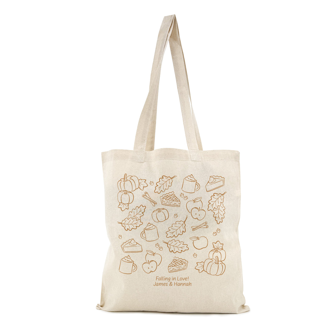 Fall Weekend Tote Bag, Fall Doodle Design, Friendsgiving, Bridal Shower, Weddings, Market Days